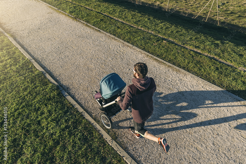 Fototapeta premium Father playing with his son in the park.