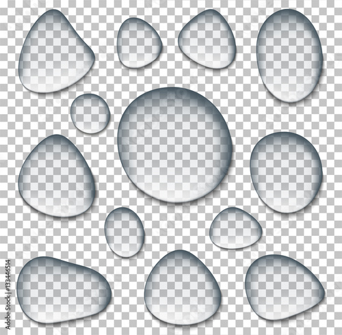 Transparent drop of water on isolate background - Stock Vector
