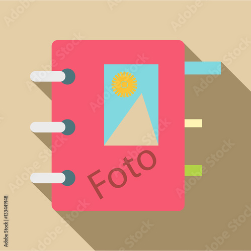 Photo album icon, flat style
