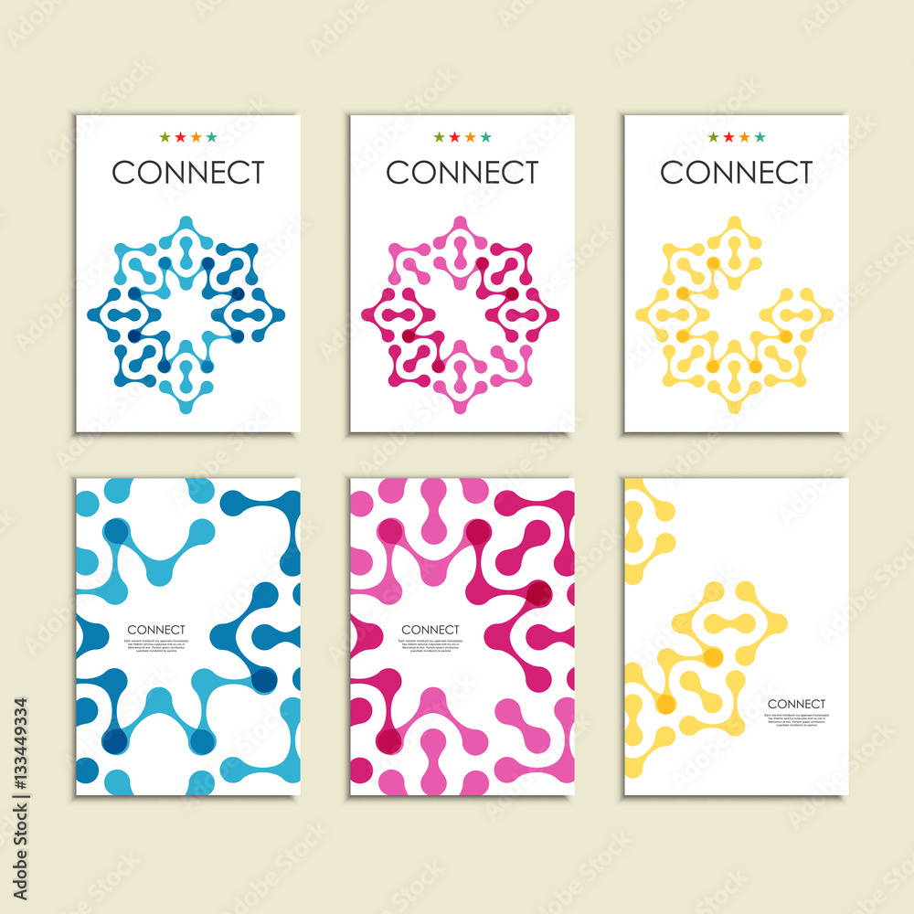 Abstract connect figure on brochure template