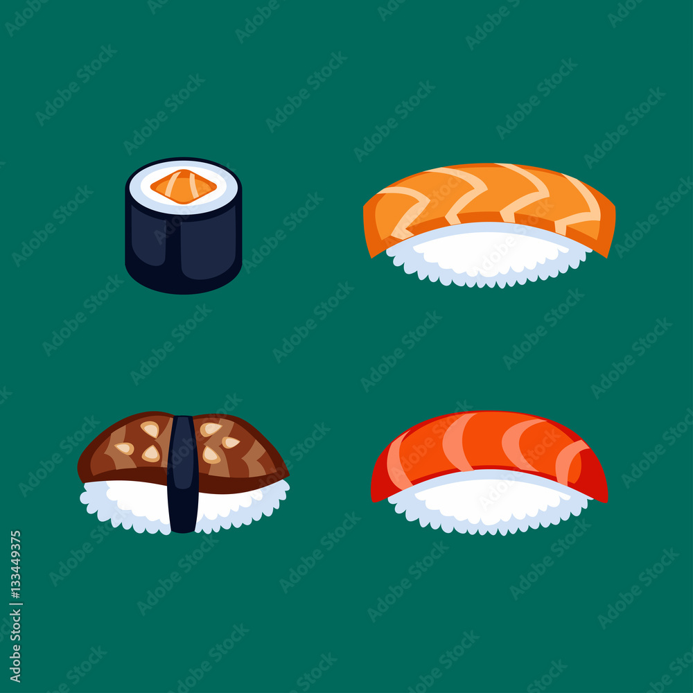 Sushi food vector illustration. Sushi food vector illustration.
