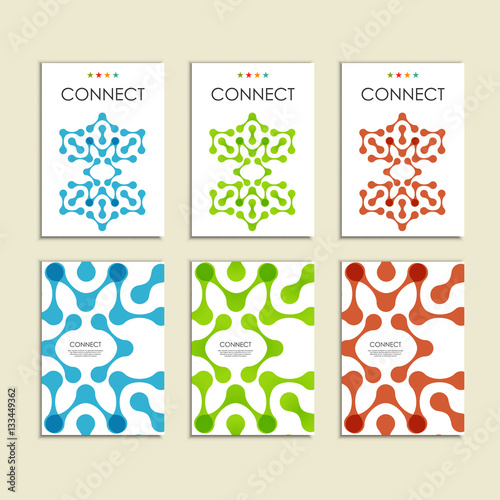 Abstract connect figure on brochure template