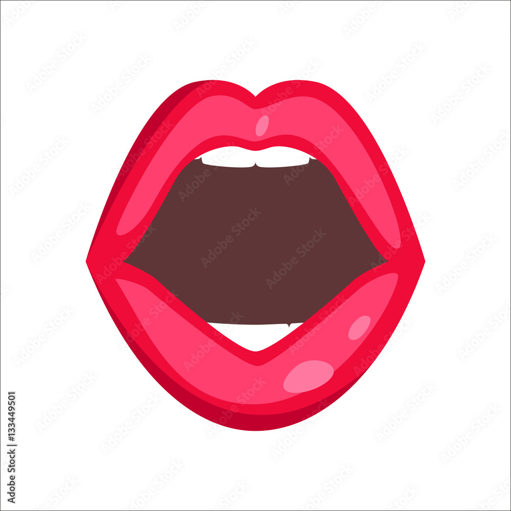 Fototapeta premium Woman lips vector illustration.