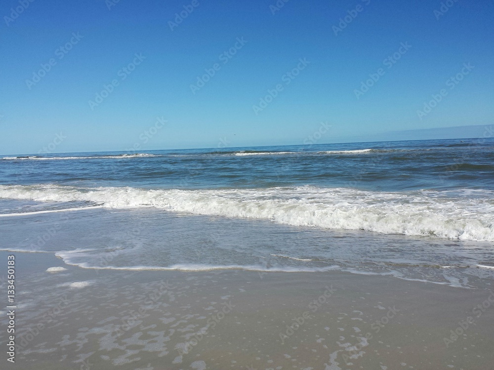 Beautiful ocean background on Atlantic coast in North Florida 