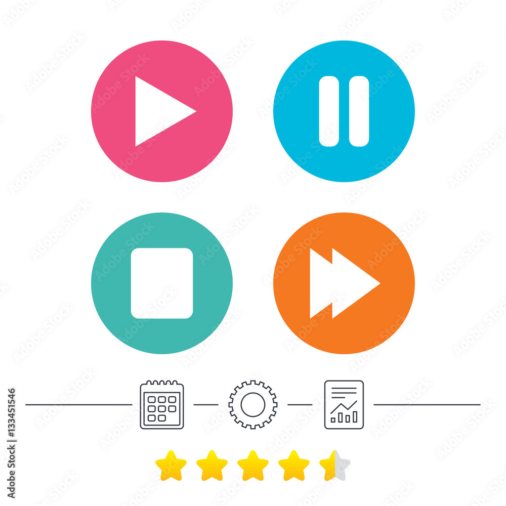 Player navigation icons. Play, stop and pause. Player navigation icons. Play, stop and pause.