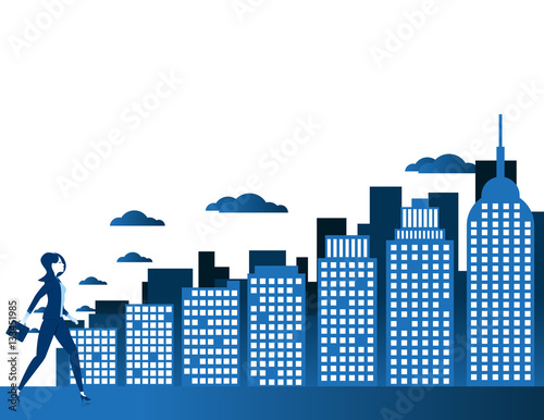 Businesswoam walking on success