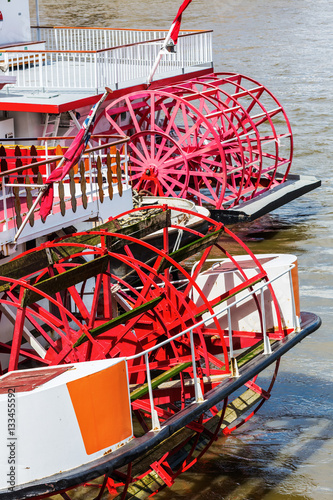 paddlewheels of an old sternwheeler photo