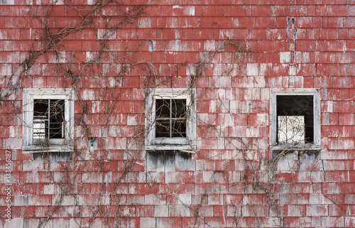 Three Windows in an Old Red Barn 