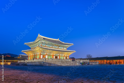 Gyeongbokgung Palace at night  Seoul  South Korea