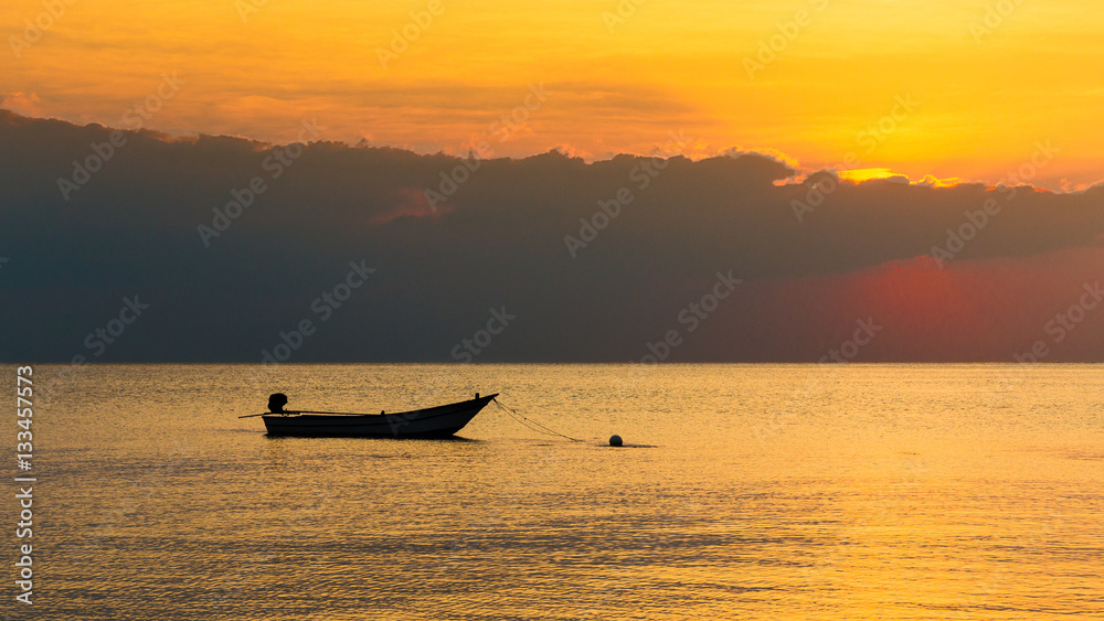 Naklejka premium Boat and Sea