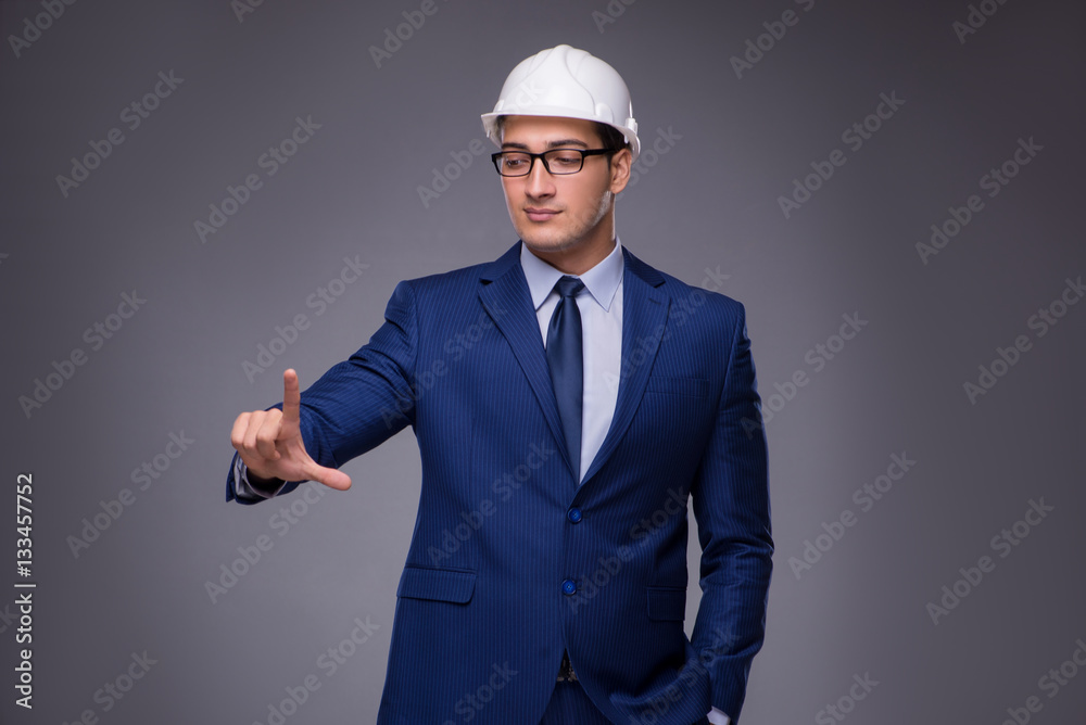 Young architect in industrial concept Young architect in industrial concept