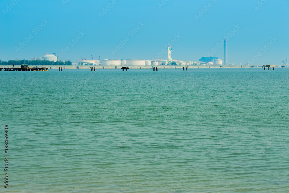  sea with electrical power plant , Thailand