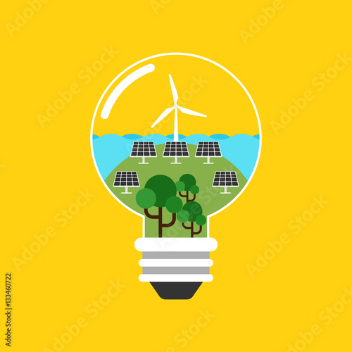 Renewable energy concept flat design
