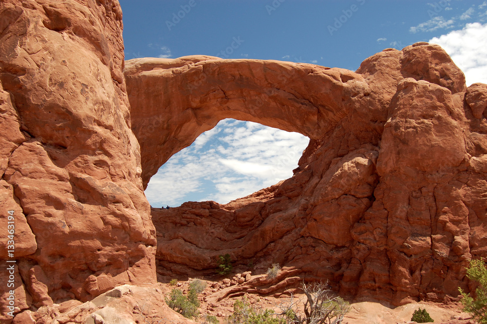 South Window with blue sky in Arches National Park