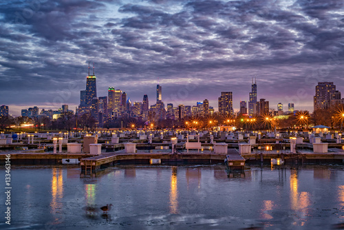 Obraz na płótnie Chicago from Diversey Harbor w salonie
