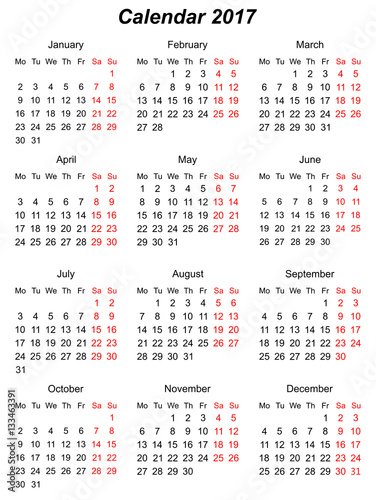 Calendar vertical to the year 2107