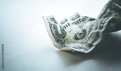 Bill dollar crumpled.financial depreciated