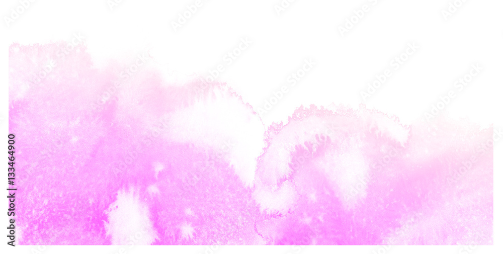 Fototapeta premium Abstract pink watercolor on white background.The color splashing on the paper.It is a hand drawn.