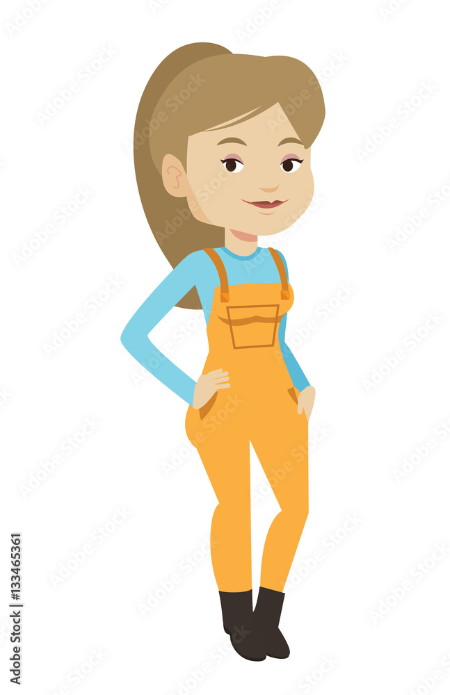 Proud caucasian farmer vector illustration. Proud caucasian farmer vector illustration.