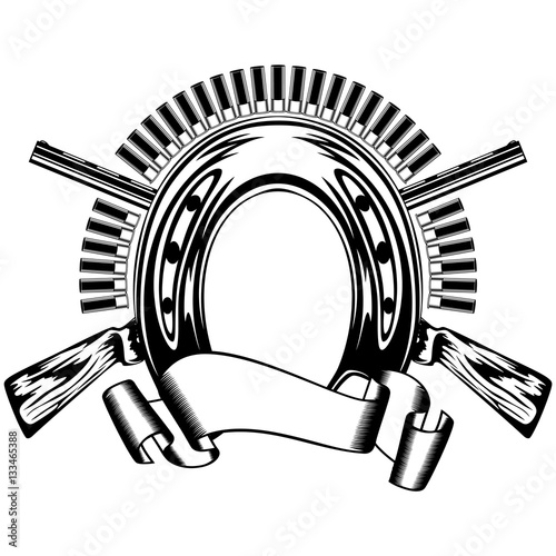horseshoe and crossed shotguns