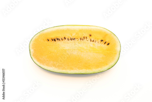 fresh yellow watermelon on white