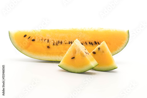 fresh yellow watermelon on white