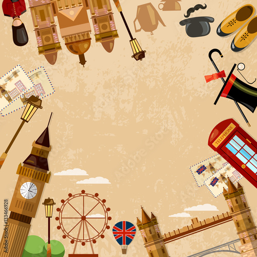 London, England travel background. Welcome to the UK