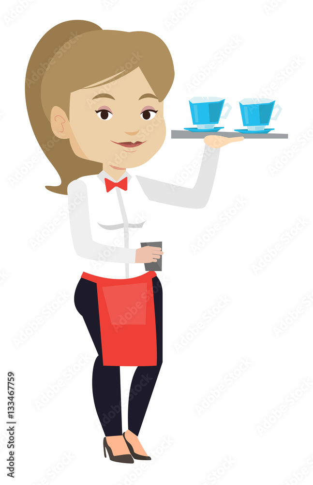waitress with tray clipart heart