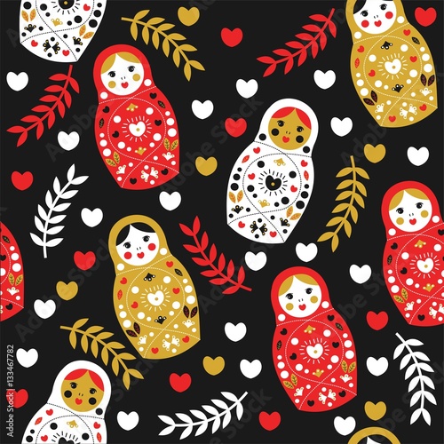 Seamless pattern in Russian style. Vector.