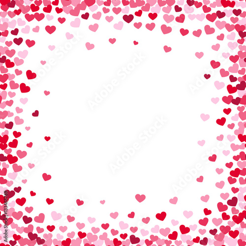 Lovely heart frame with confetti hearts