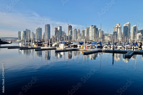 Harbor marina in downtown Vancouver. False Creek from Granville Island. Yaletown. Vancouver. British Columbica. Canada.