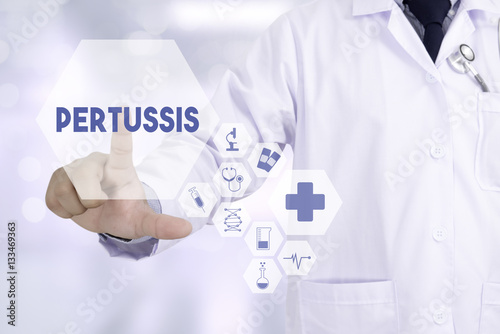 Pertussis Professional doctor use computer and medical equipment