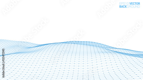 Wireframe polygonal landscape