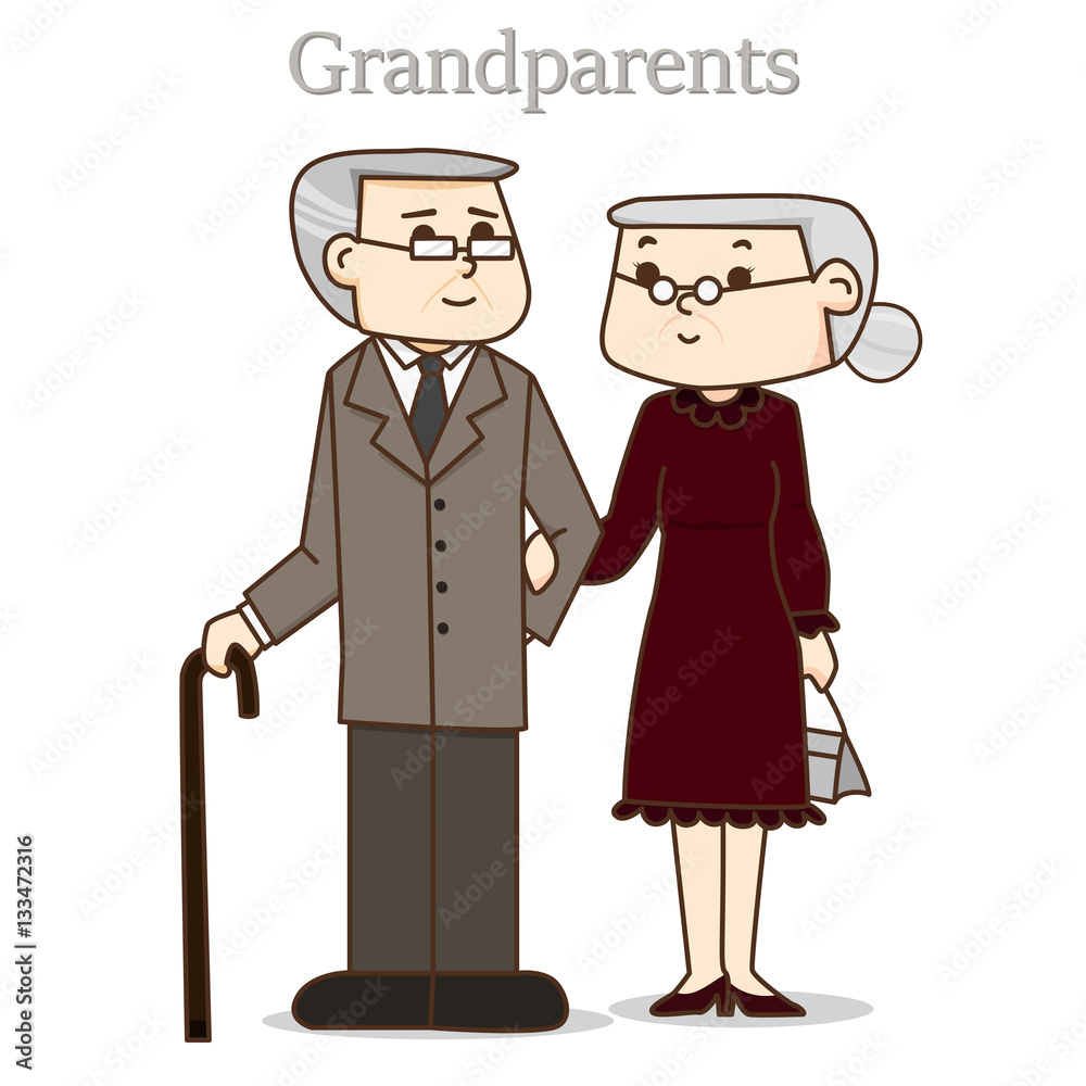 Happy Grandparents Day. vector illustration. Grandpa and grandma in formal dress suit. Old Couples Love. Happy Grandparents Day. vector illustration. Grandpa and grandma in formal dress suit. Old Couples Love.