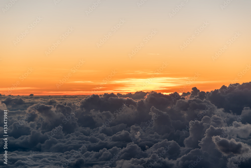 Beautiful  high sky Sunset Cloudscape.