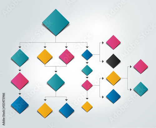 Free Download Big flow chart. Colored shadows scheme. - GFXLoad
