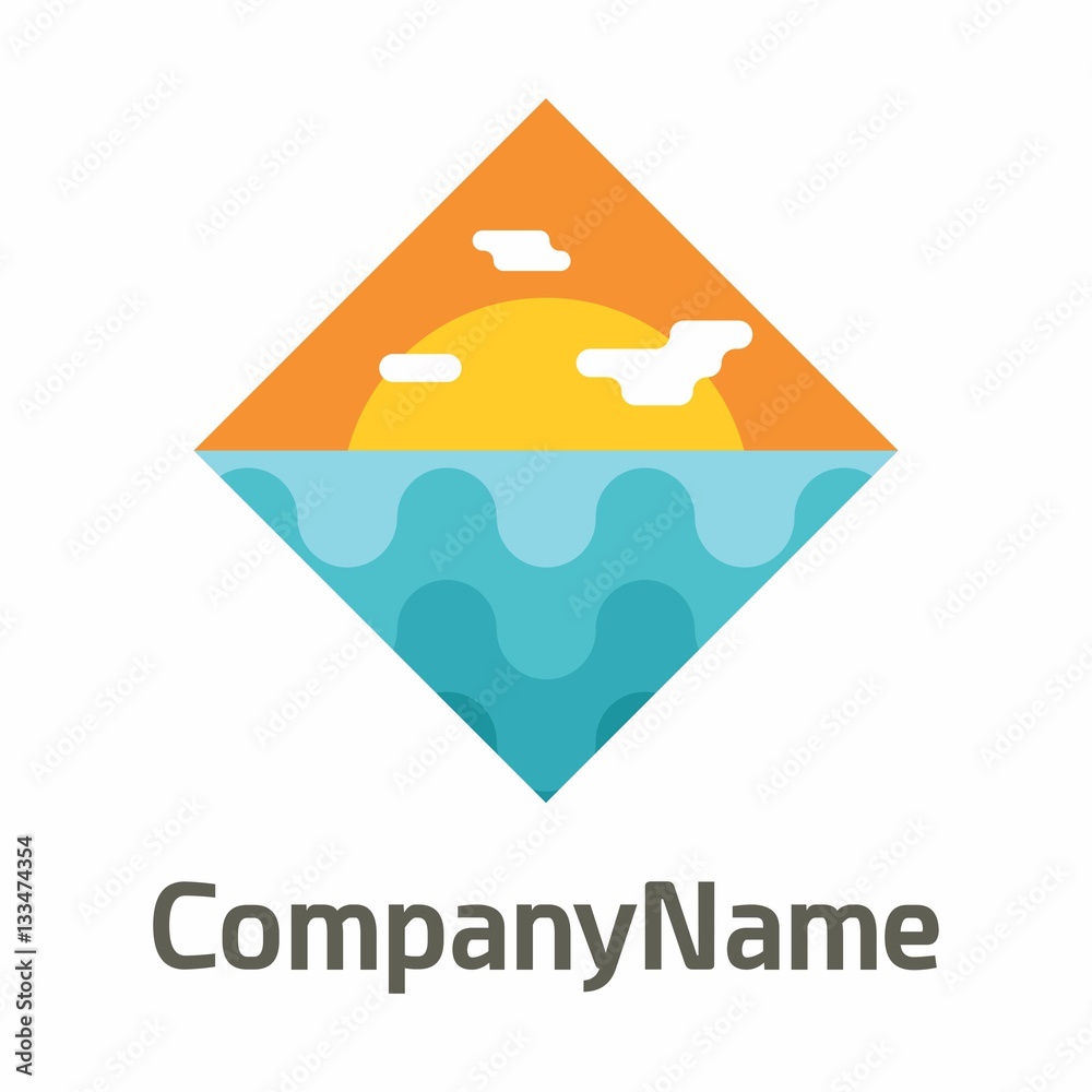 Naklejka premium Holiday logo icon vector template