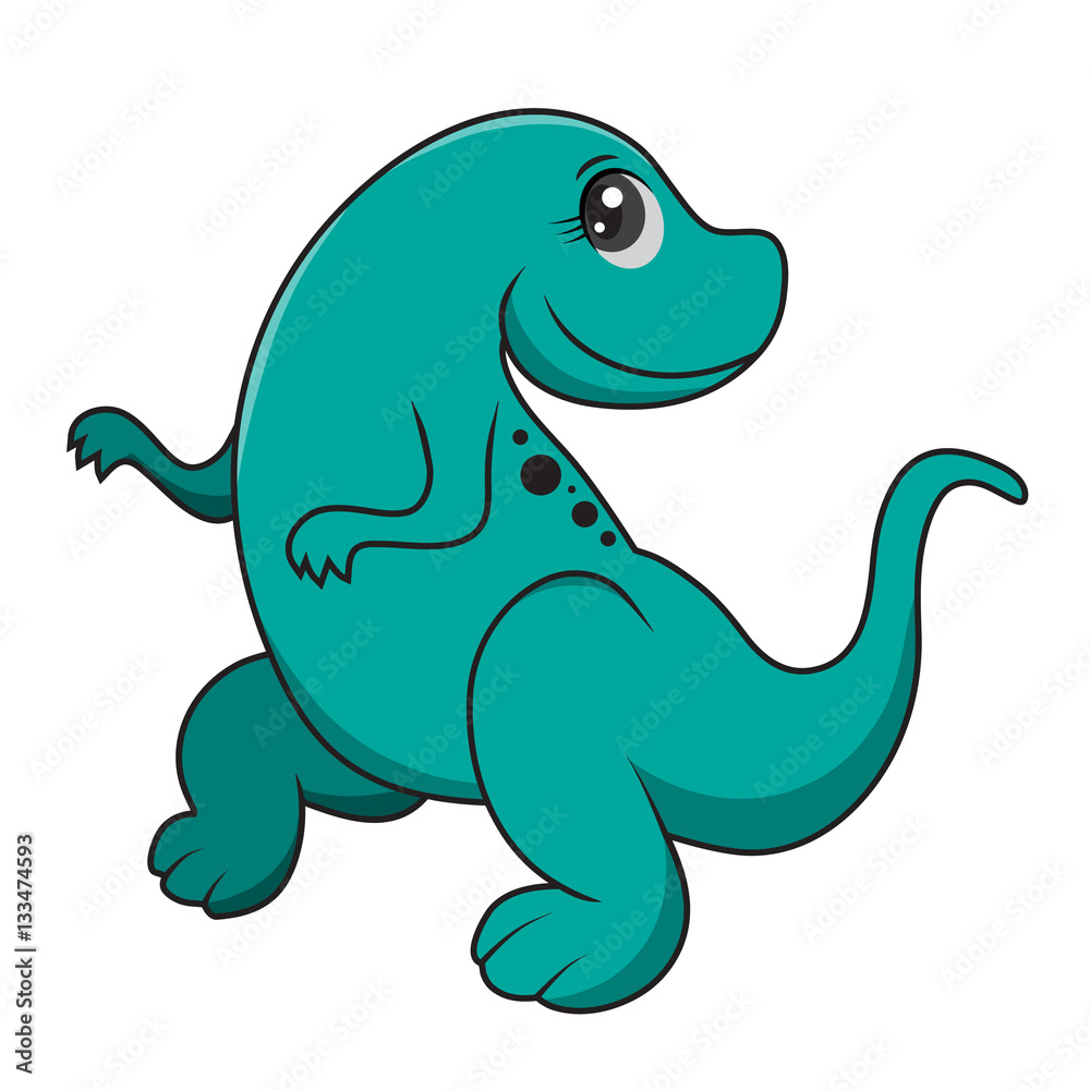 Naklejka premium illustration of cute dinosaurs cartoon EPS10 File on white backg