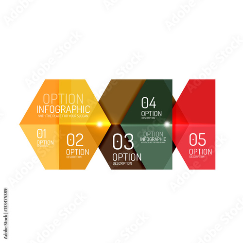 Hexagone infographic diagram templates