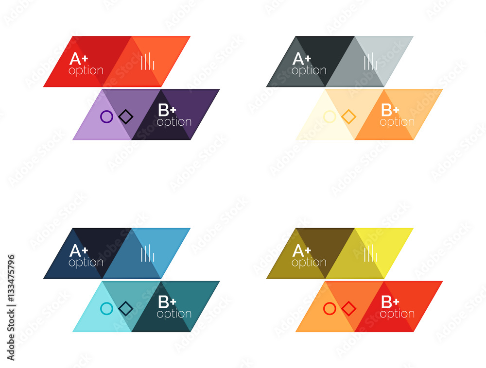 Set of vector triangle geometric infographic