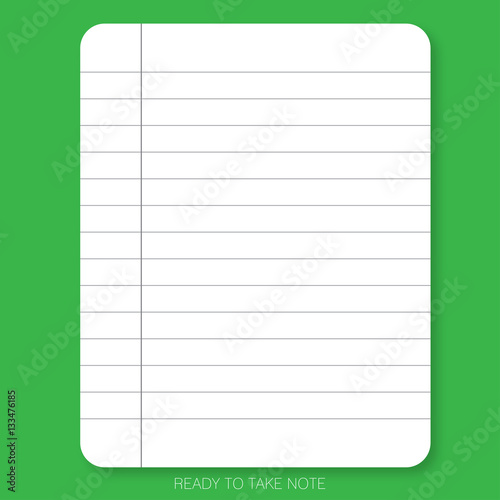 READY TO NOTE
Line repeatedly printed on the white plain paper with green background is ready for people who would like take note and use it as digital paper.