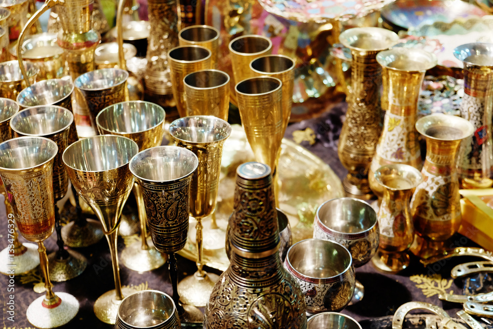 beautiful Golden cups and jugs