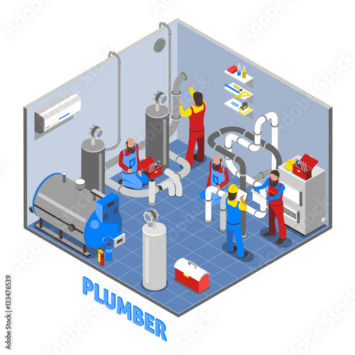 3d Plumber People Composition