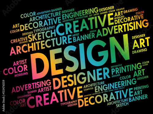 DESIGN word cloud  creative business concept background