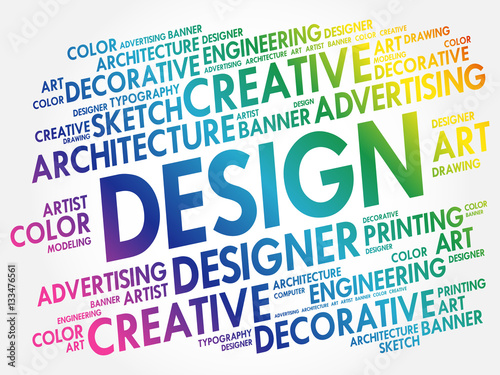 DESIGN word cloud, creative business concept background