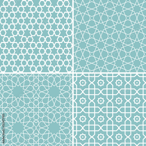 Set of geometric patterns in arabic style