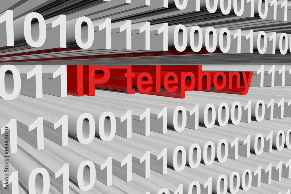 ip telephony in the form of binary code, 3D illustration