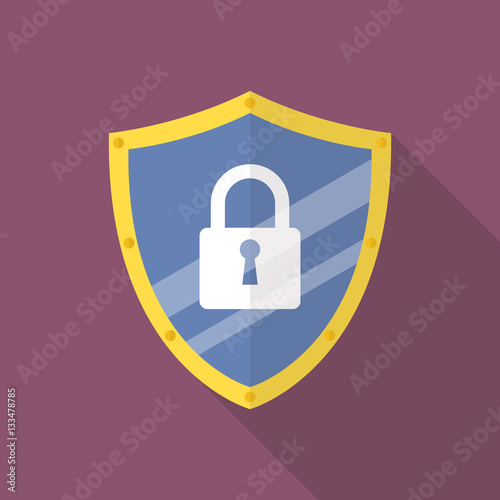 Protective shield flat icon