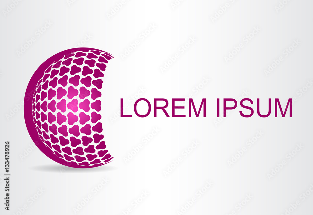 Logo stylized spherical surface with abstract shapes Logo stylized spherical surface with abstract shapes