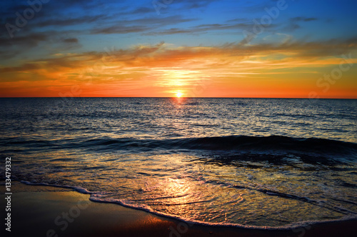 Obraz na płótnie Sunset at Baltic Sea - Leba/Poland w salonie